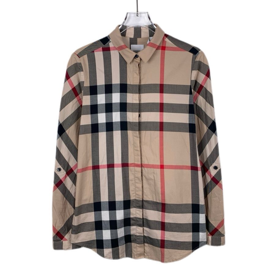 Burberry Burberry Waist-Defined Colorblock Cotton Shirt (Size XS) Size US XS / EU 42 / 0 - 1 Thumbnail