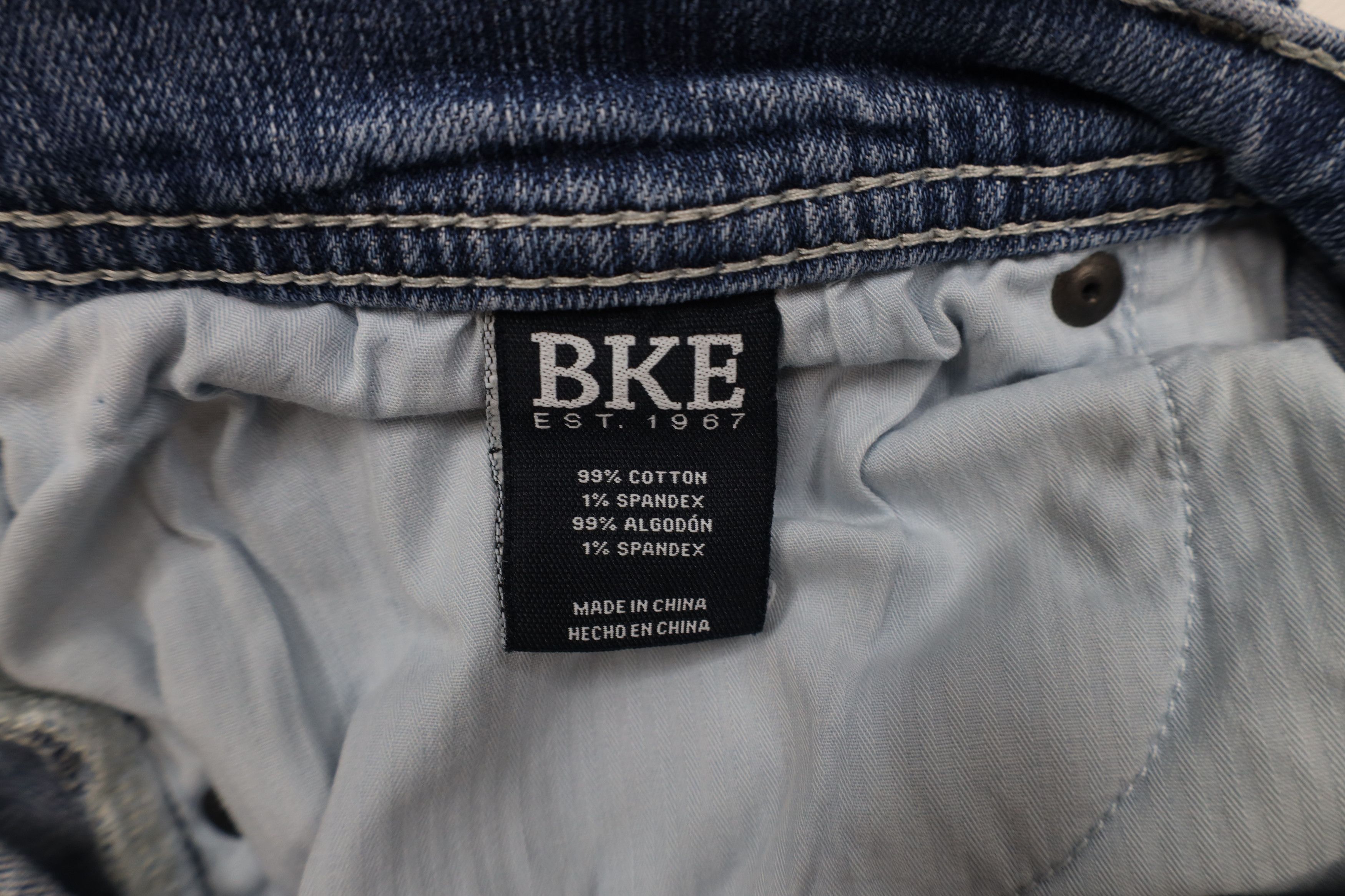 Vintage Buckle BKE Thick Stitch Stretch Tyler Straight Leg Jeans Size US 36 / EU 52 - 10 Thumbnail