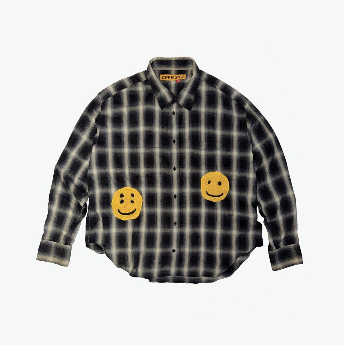 Cactus Plant Flea Market CPFM.XYZ Plaid Flannel Shirt w/ Smile Patches – Size 4 Size US XL / EU 56 / 4 - 1 Thumbnail