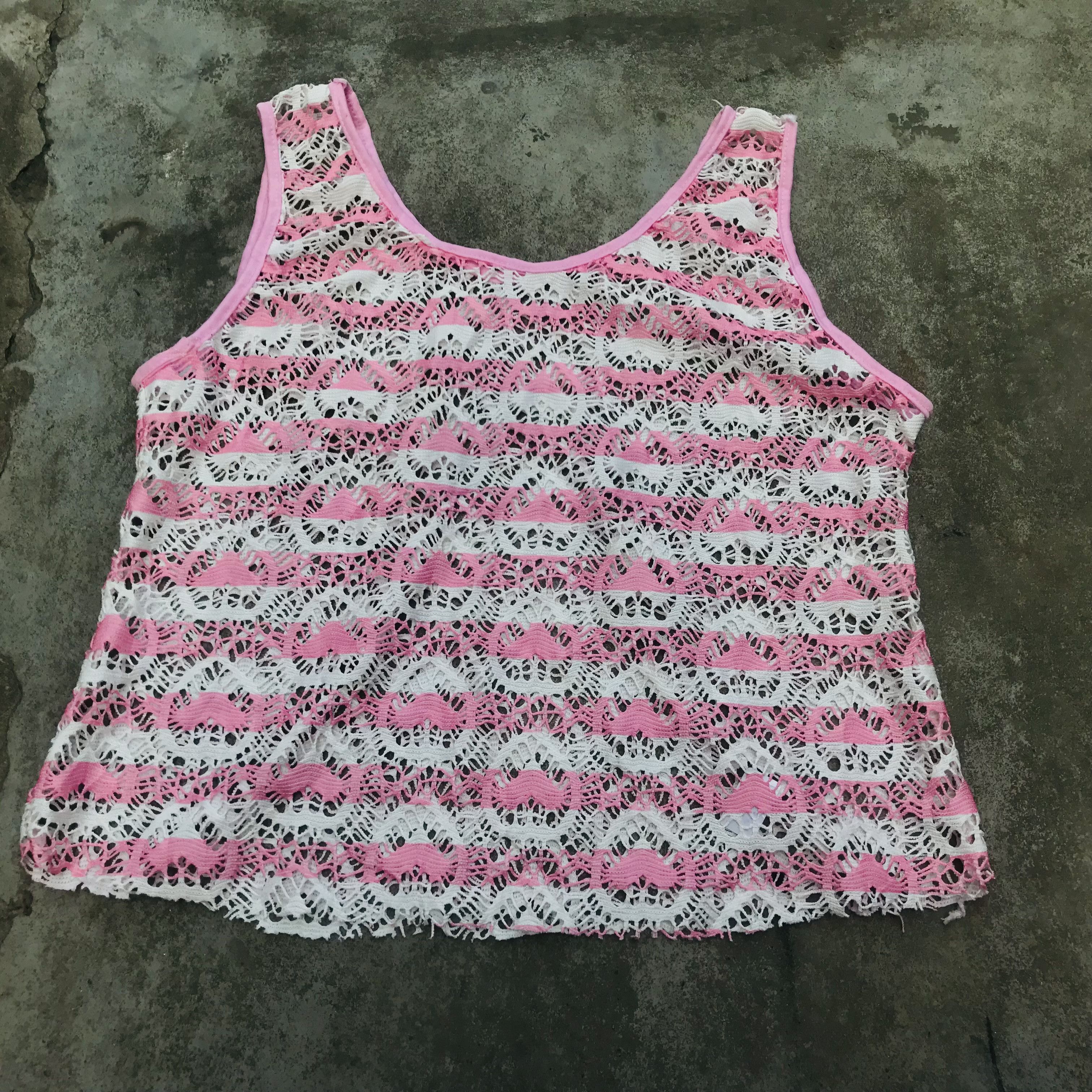 Japanese Brand × Vintage Japanese Floral Net Tank Top Size S / US 4 / IT 40 - 6 Thumbnail