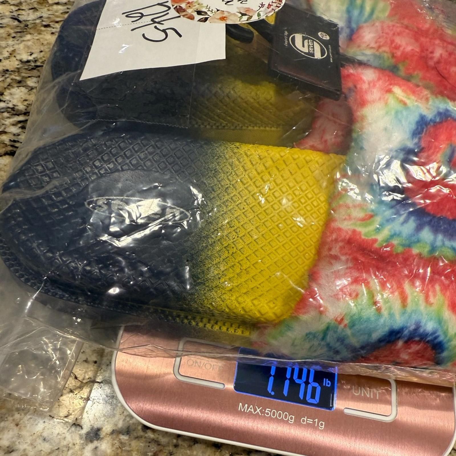 Seven 7 Seven tie dyed faux fur rainbow colored slides Size 10 Size US 10 / IT 40 - 9 Thumbnail