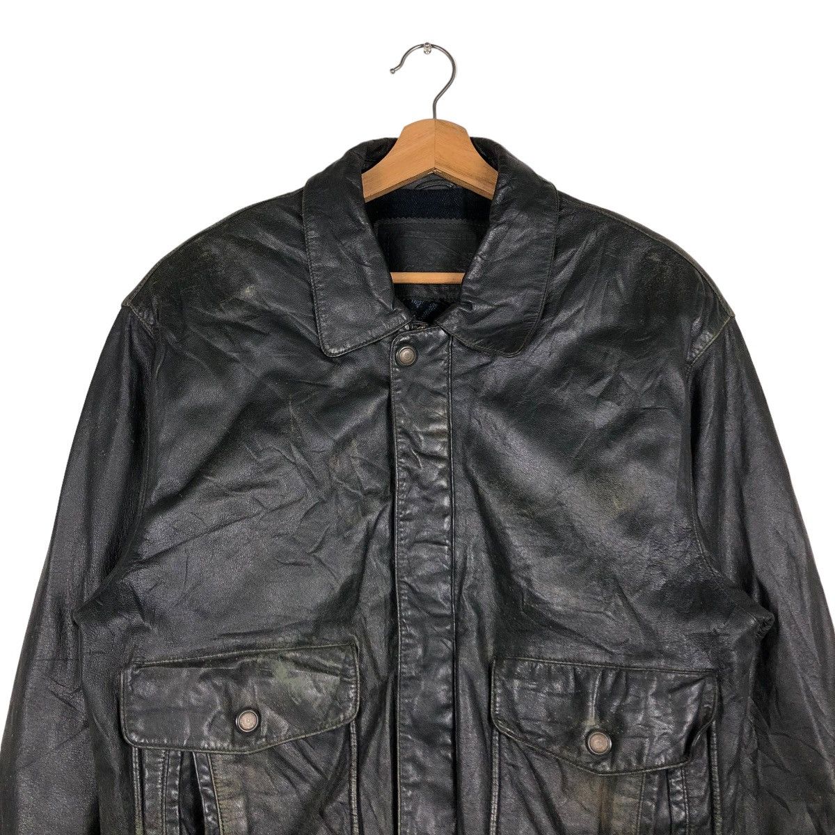 Japanese Brand 🔥VINTAGE LEATHER JACKET BIKER JAPAN BLANKET ISSEY MIYAKE Size US L / EU 52-54 / 3 - 5 Thumbnail