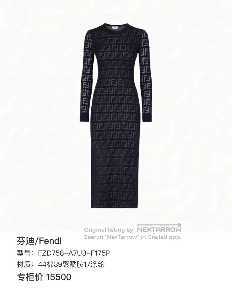 Fendi Fendi SS23 Letter Logo Monogram Printed Sheer Long Sleeve Size XS / US 0-2 / IT 36-38 - 9 Thumbnail