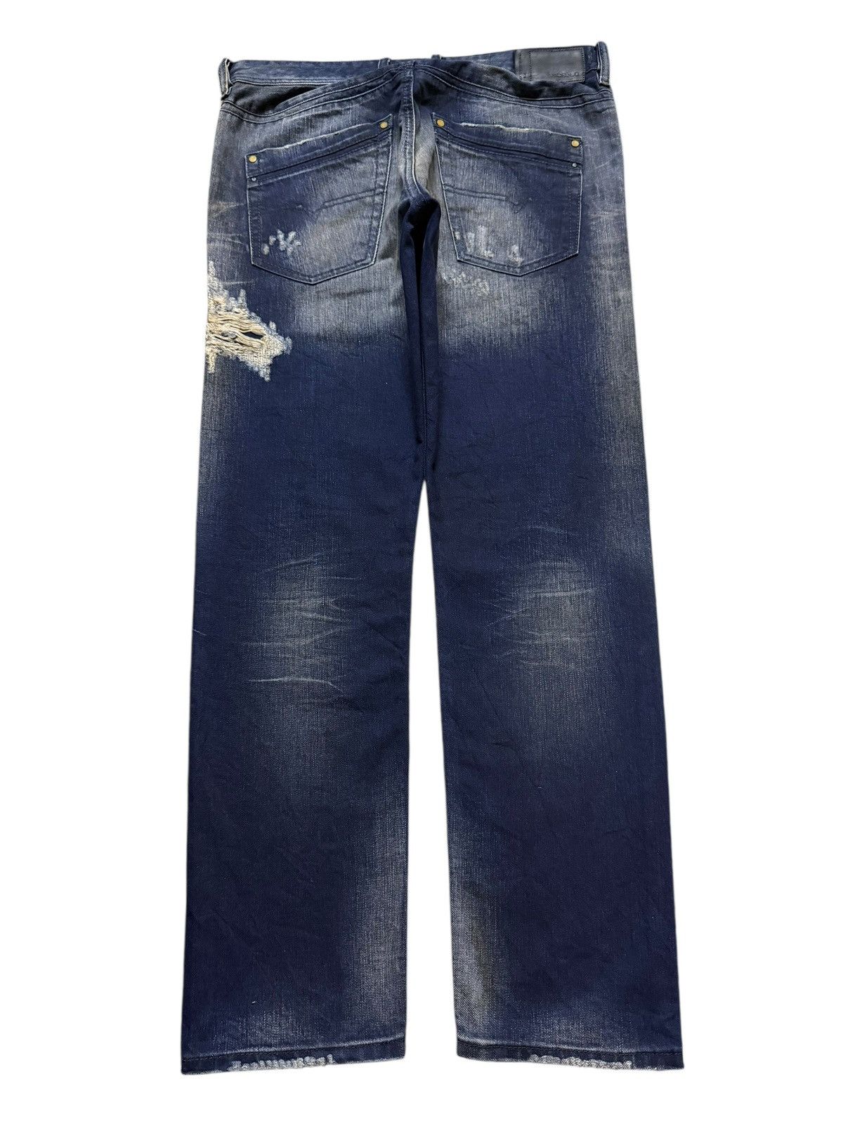 Diesel Vintage 90s Diesel Industry Mud Wash Faded Distress Sashiko Size US 33 - 2 Thumbnail