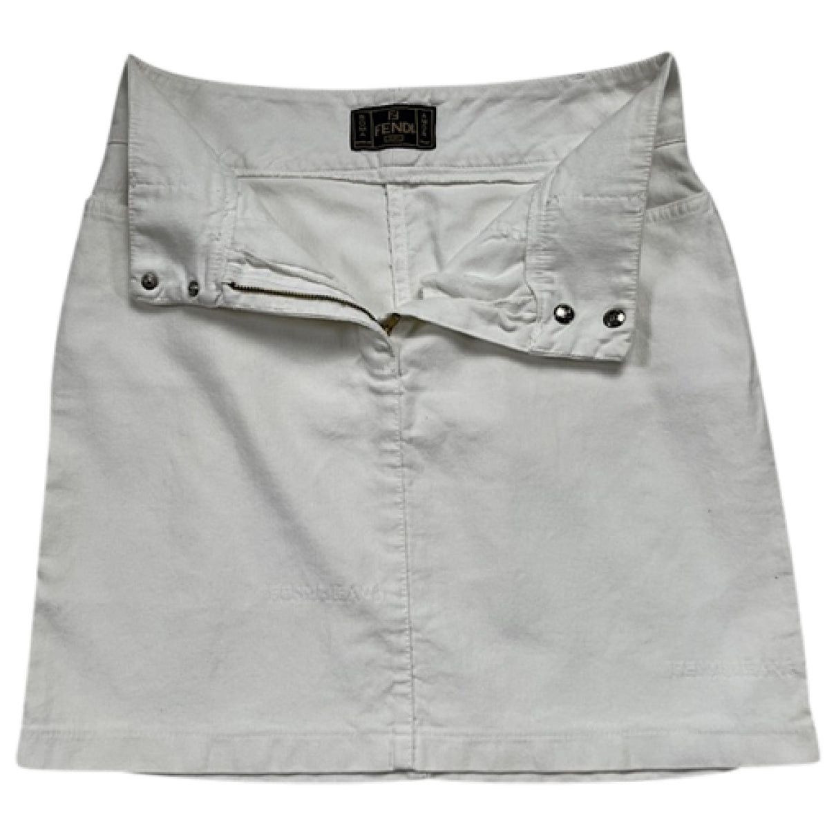 Fendi White Cotton Skirt Size 27" / US 4 / IT 40 - 1 Thumbnail
