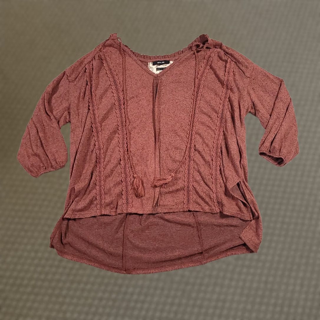Miss Me Miss Me Knit Sweater Women's Small Brown Boho Tasseled High Low Oversized Pullver? Size S / US 4 / IT 40 - 1 Thumbnail