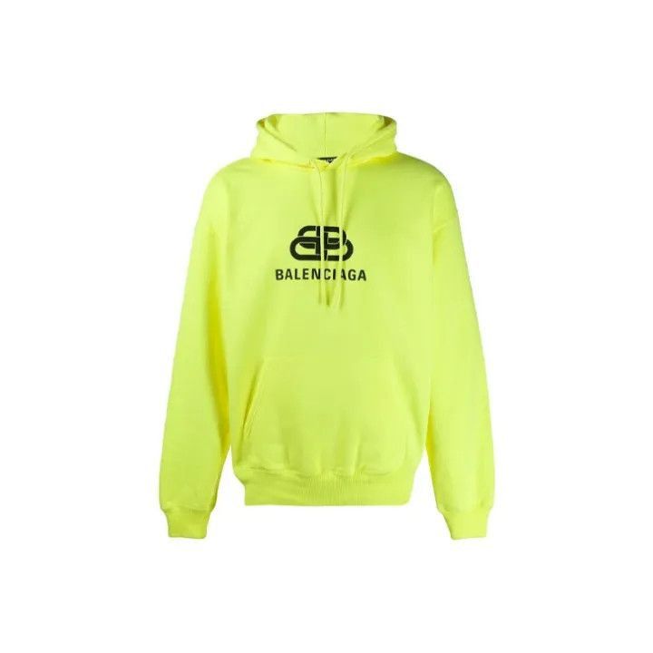 Balenciaga Balenciaga Balenciaga Neon Yellow BB Logo Hoodie -2507 Size US L / EU 52-54 / 3 - 1 Thumbnail
