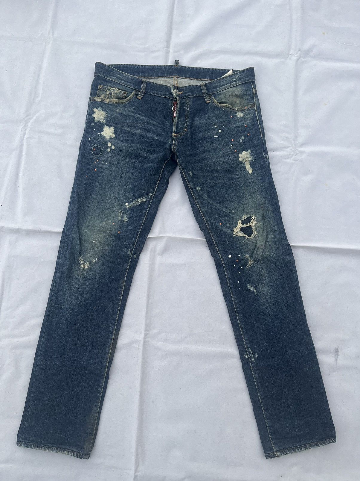 Dsquared2 DSQUARED2 Distressed Splatter Denim Size US 34 / EU 50 - 1 Thumbnail