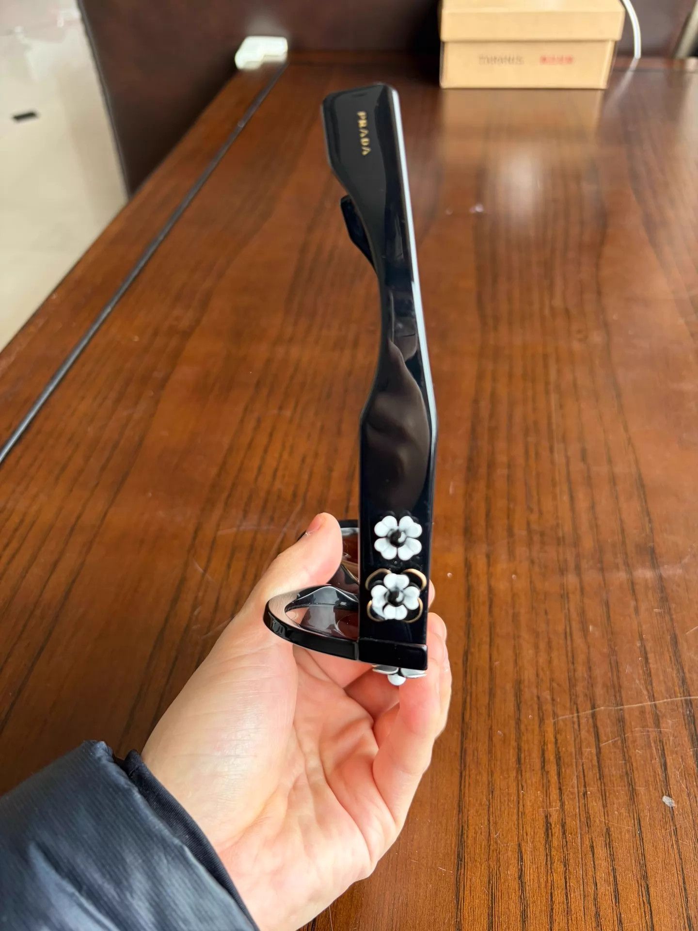 Prada PRADA Floral Sunglasses Black Size ONE SIZE - 5 Thumbnail