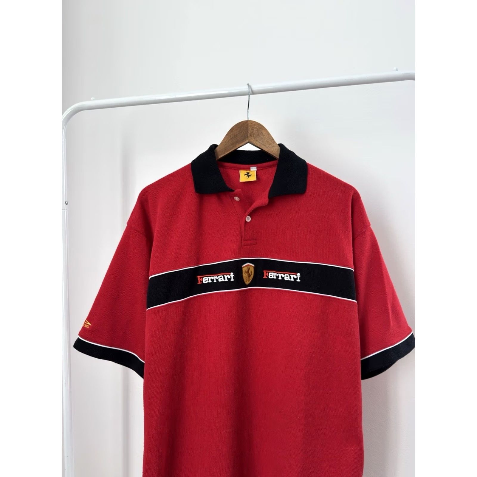 Ferrari VINTAGE Ferrari Michael Schumacher Racing F1 Polo T-Shirt Red XL Mens 90s Classic Retro Sports Cars Logo Size US XL / EU 56 / 4 - 2 Thumbnail