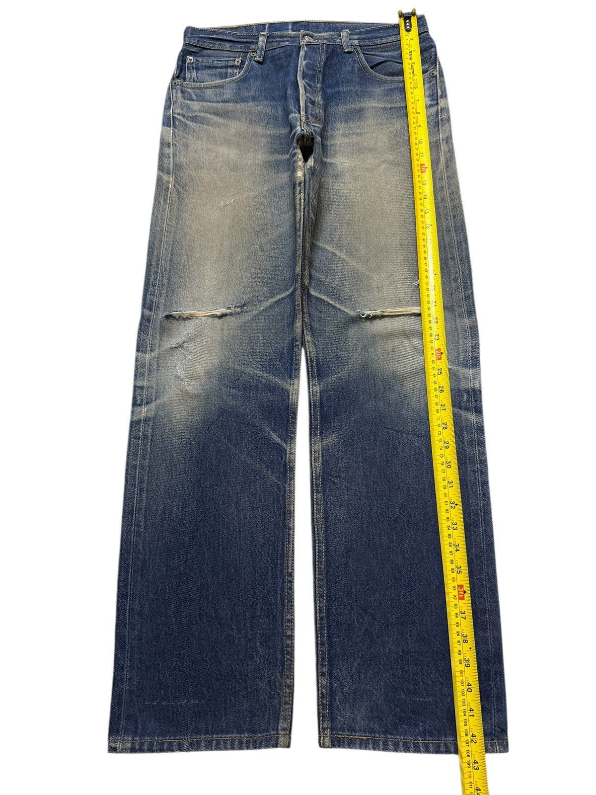 Levi's Vintage Clothing Vintage Y2K Levis 501 Blue Faded Wash Distress Straight Leg Size US 32 / EU 48 - 10 Thumbnail