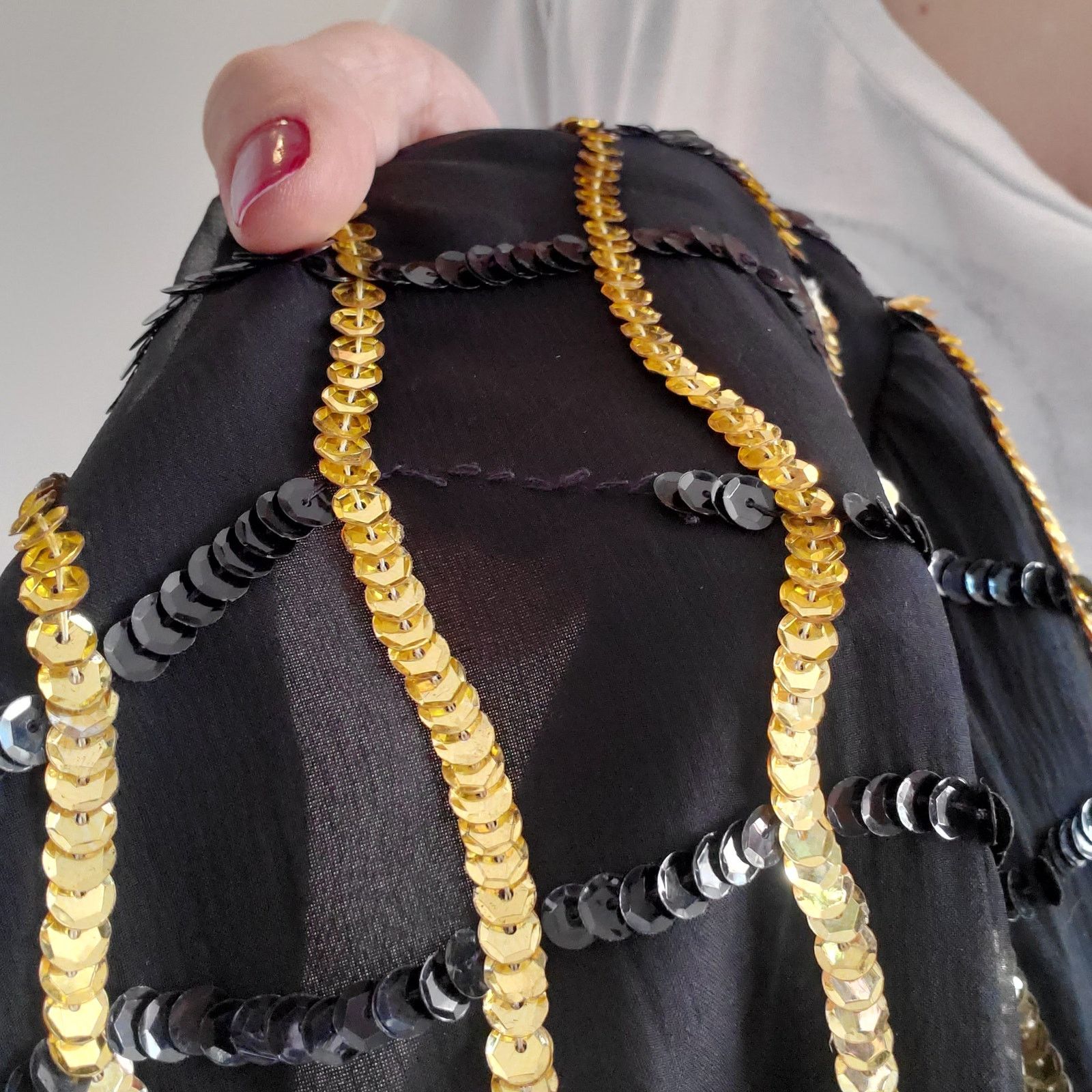Other Vintage Sheer Silk Sequin Jacket Gold and Black S Size S / US 4 / IT 40 - 4 Thumbnail