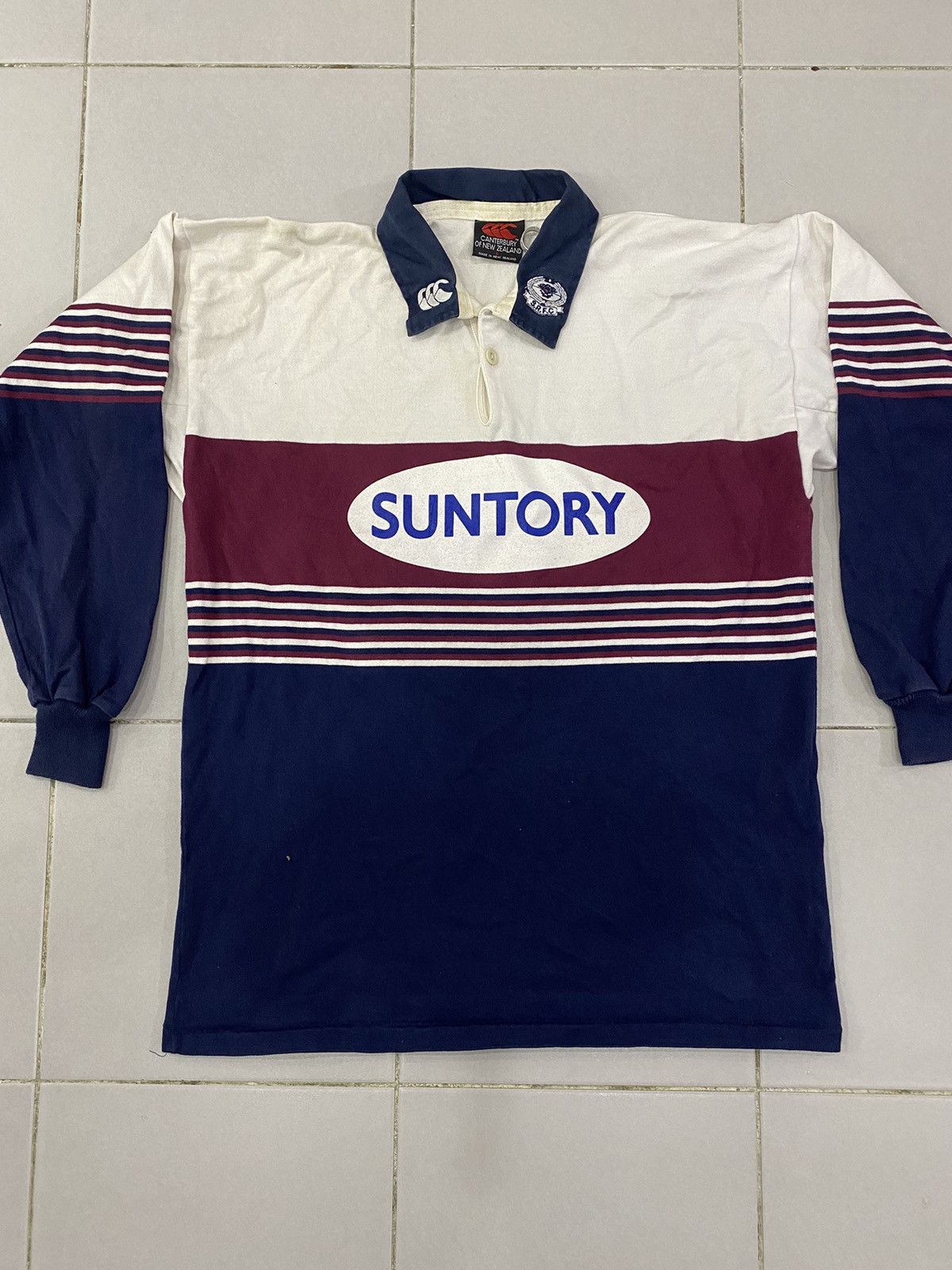 Canterbury of New Zealand × Vintage Rare vtg 90s Canterbury Suntory Sungoliath rugby jersey Size US L / EU 52-54 / 3 - 3 Thumbnail