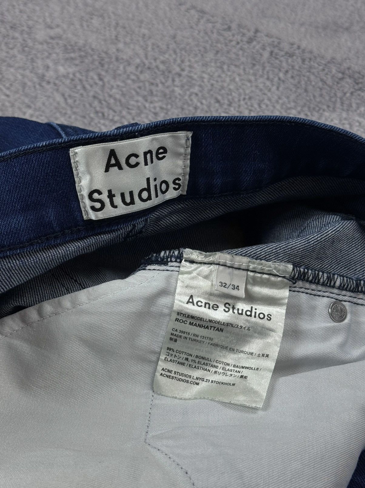 Acne Studios ACNE STUDIOS Roc Manhattan Blue Slim Jeans Size US 32 / EU 48 - 24 Thumbnail