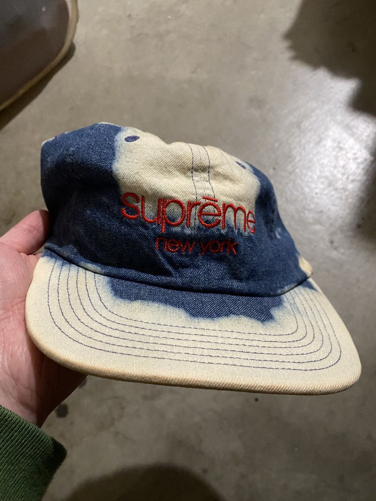 Supreme Supreme Hat Classic Logo 6 Panel Denim Twill Blue SS16