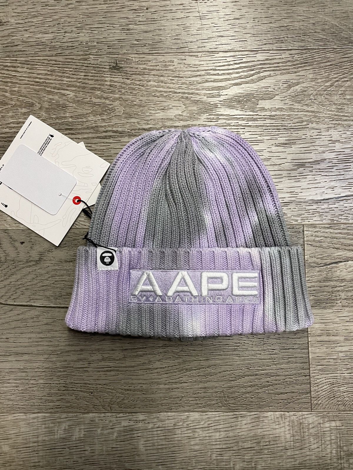 image of Aape Tie Dye Beanie in Purple, Women's