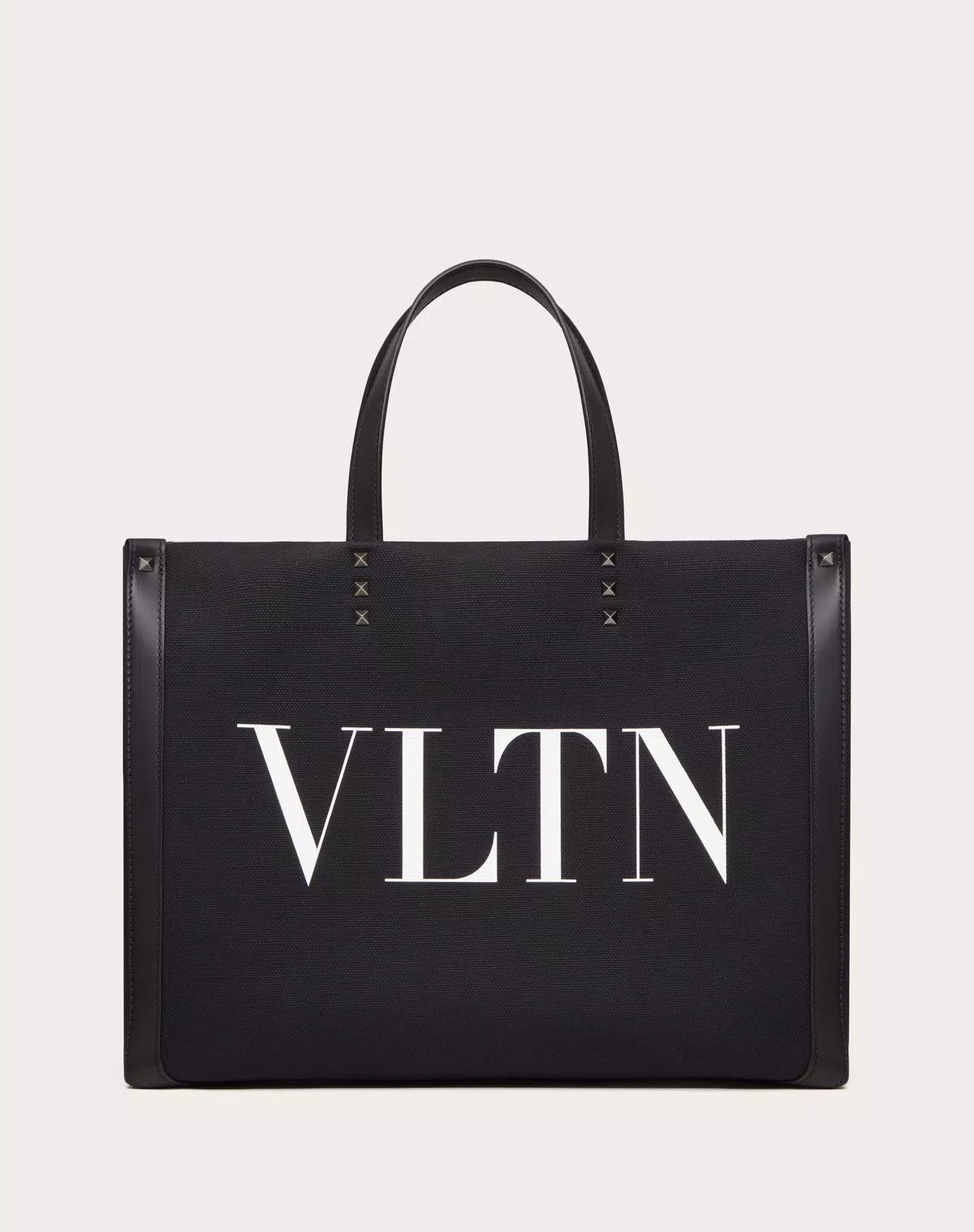Valentino oc11z0725 Size: OS/ Medium Canvas Shopper in Black Size ONE SIZE - 1 Thumbnail