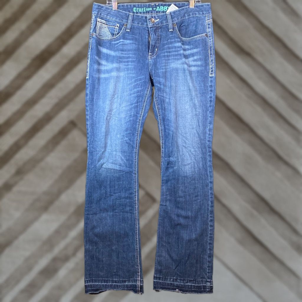 Denime VINTAGE Cruel Denim Womens Jeans Blue Abby Embroidered Pocket Stretch 31/11R Size 32" / US 10 / IT 46 - 1 Thumbnail