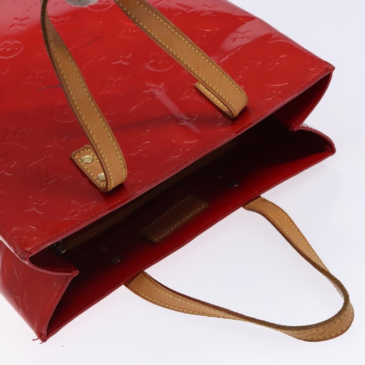 Louis Vuitton LOUIS VUITTON Monogram Vernis Reade MM Hand Bag Red Rouge Size ONE SIZE - 6 Thumbnail