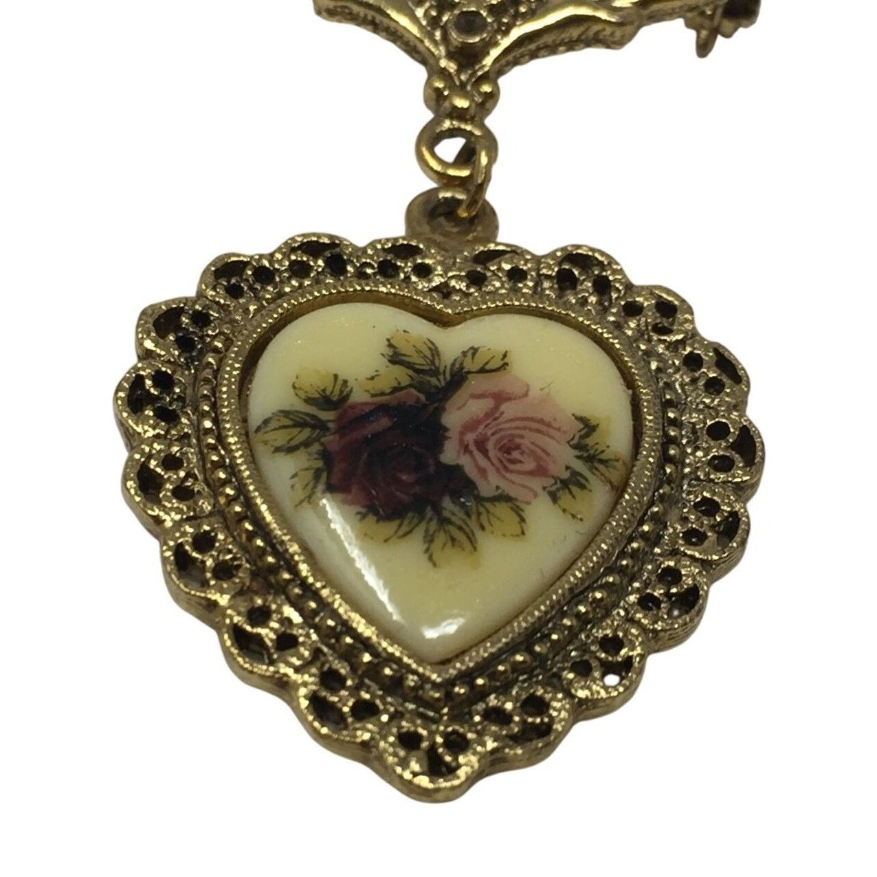 Other Vintage Cameo Victorian Style Flower Rose Faux Pearl Dangle Size ONE SIZE - 2 Thumbnail