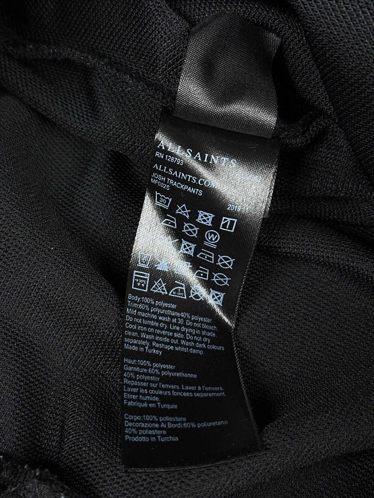 Allsaints Allsaints Josh Men’s Track Pants Tape Logo Size US 30 / EU 46 - 15 Thumbnail