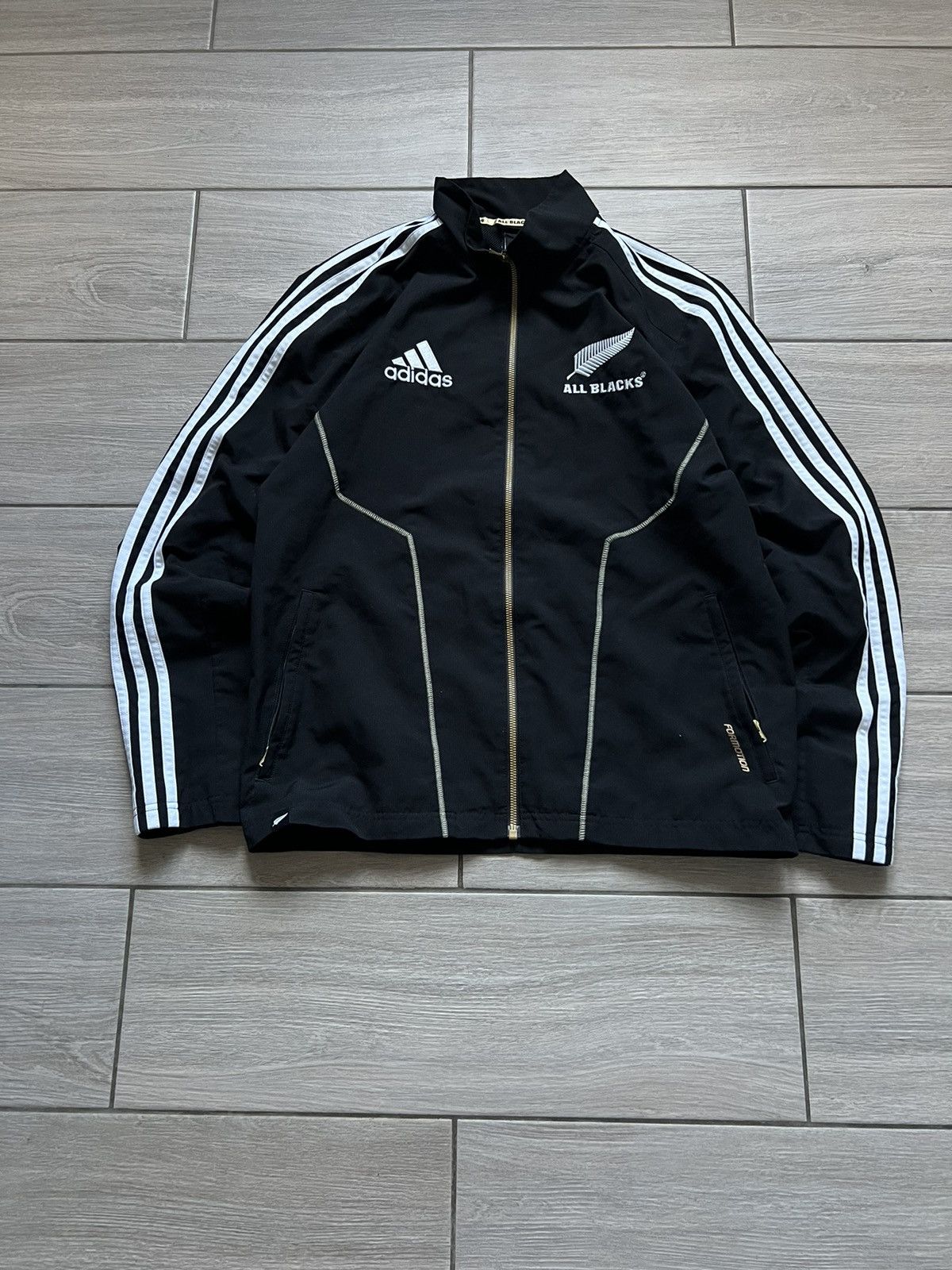 Adidas Vintage 00s Adidas All Blacks Zip Fleece Jacket Sweater Size US S / EU 44-46 / 1 - 2 Thumbnail