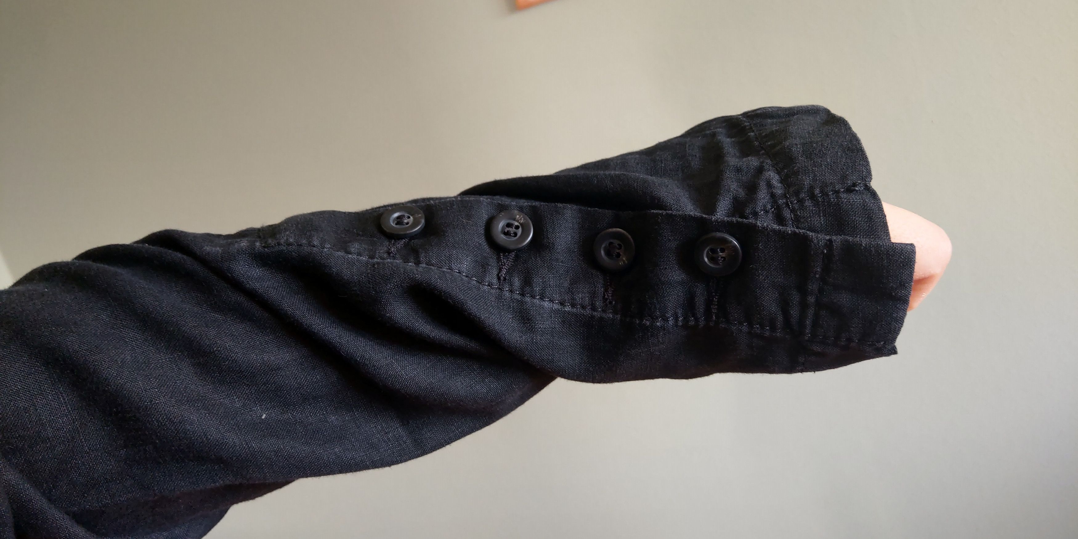 Vintage 100% Linen Jacket Noir Blazer Darkfashion Alt Goth Emo Witch Size M / US 6-8 / IT 42-44 - 4 Thumbnail