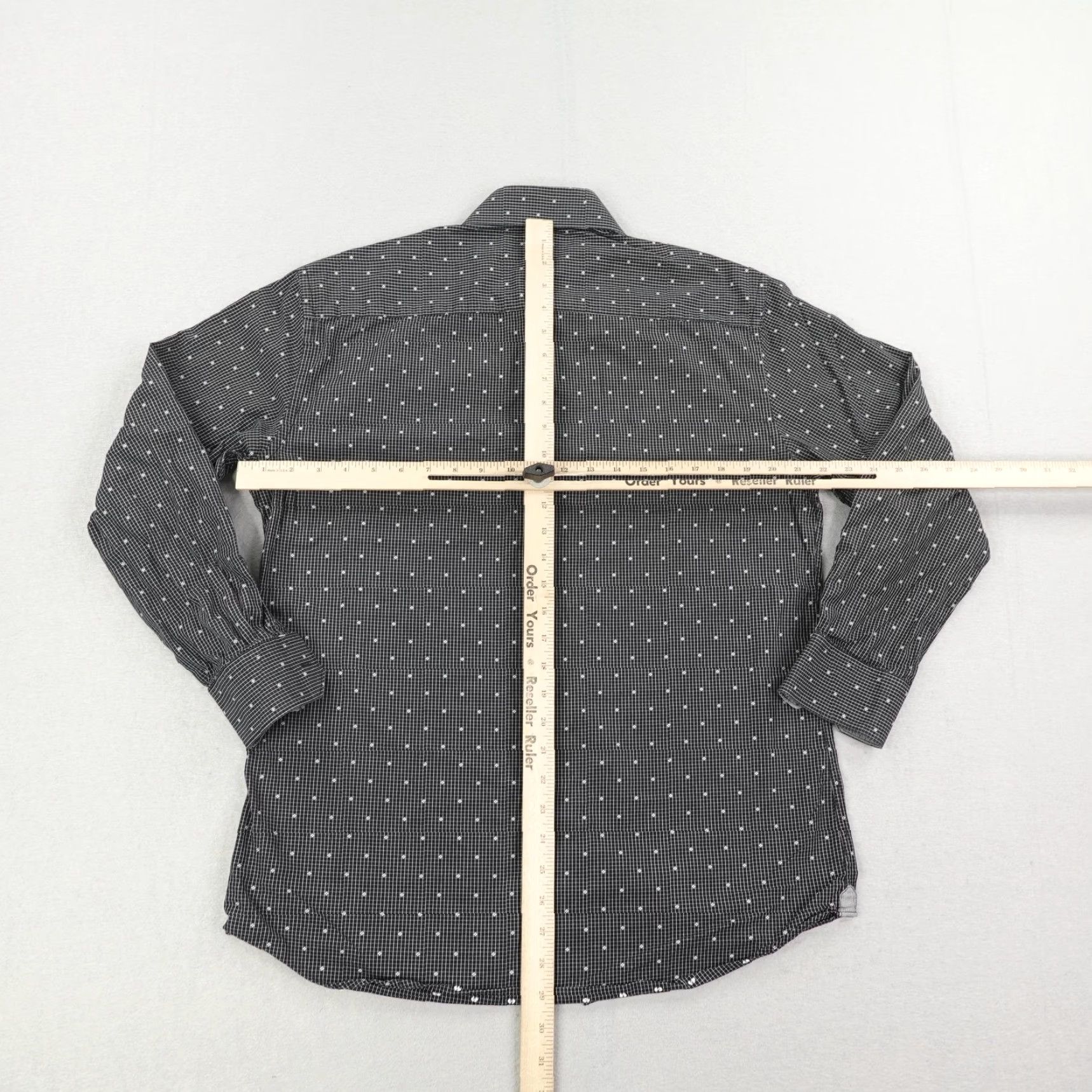 BUGATCHI VINTAGE Bugatchi Uomo Shirt Men Large Black Check Plaid Long Sleeve Button-Up Casual Business Formal Workwear Size US L / EU 52-54 / 3 - 6 Thumbnail