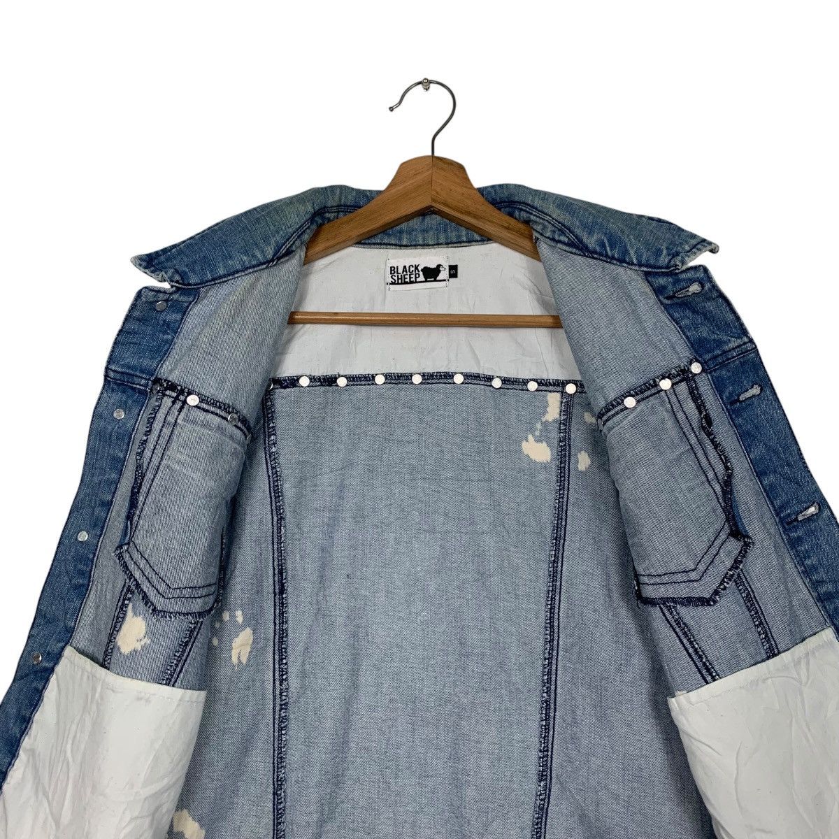Black Sheep BLACK SHEEP Washed Blue Studded Denim Jacket #2734-C123 Size US S / EU 44-46 / 1 - 12 Thumbnail