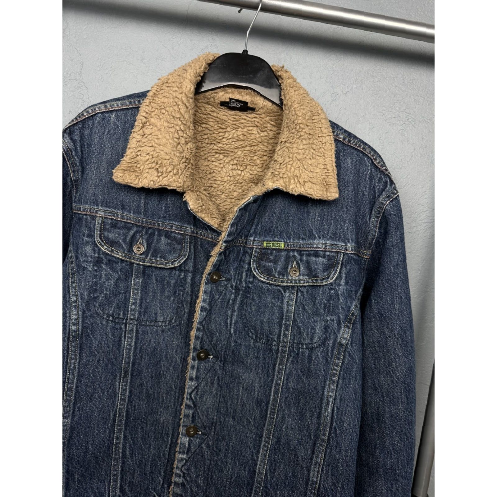 Diesel VINTAGE Diesel Jacket Mens Denim Sherpa Size L Blue Leather? (adjusted) Size US L / EU 52-54 / 3 - 2 Thumbnail