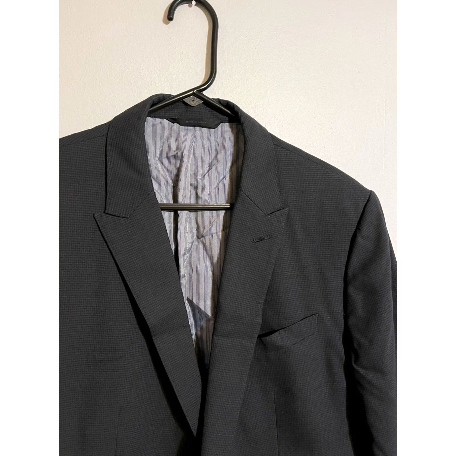 Banana Republic Banana Republic Marzotto Navy Blue Wool Suit Coat Blazer Jacket - Men's 44R Jacket, Blazer, Wool, Navy, Check, 44R, Regular Fit Size 44R - 2 Thumbnail