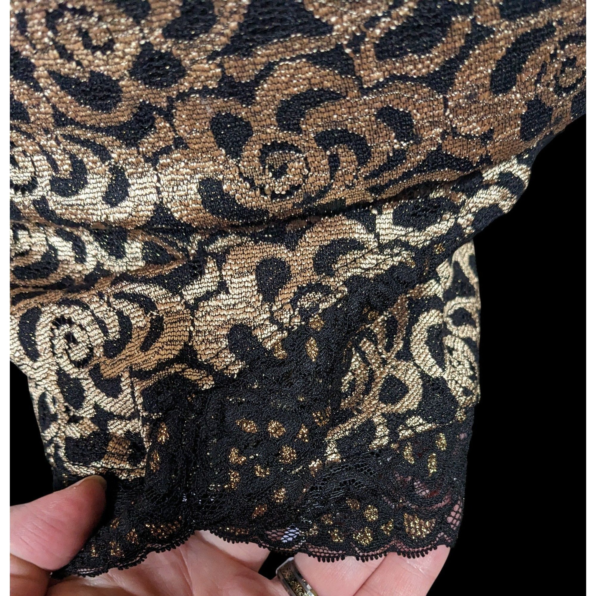 Other Privy Privately Privileged Black And Gold Floral Open Back B Size M / US 6-8 / IT 42-44 - 3 Thumbnail