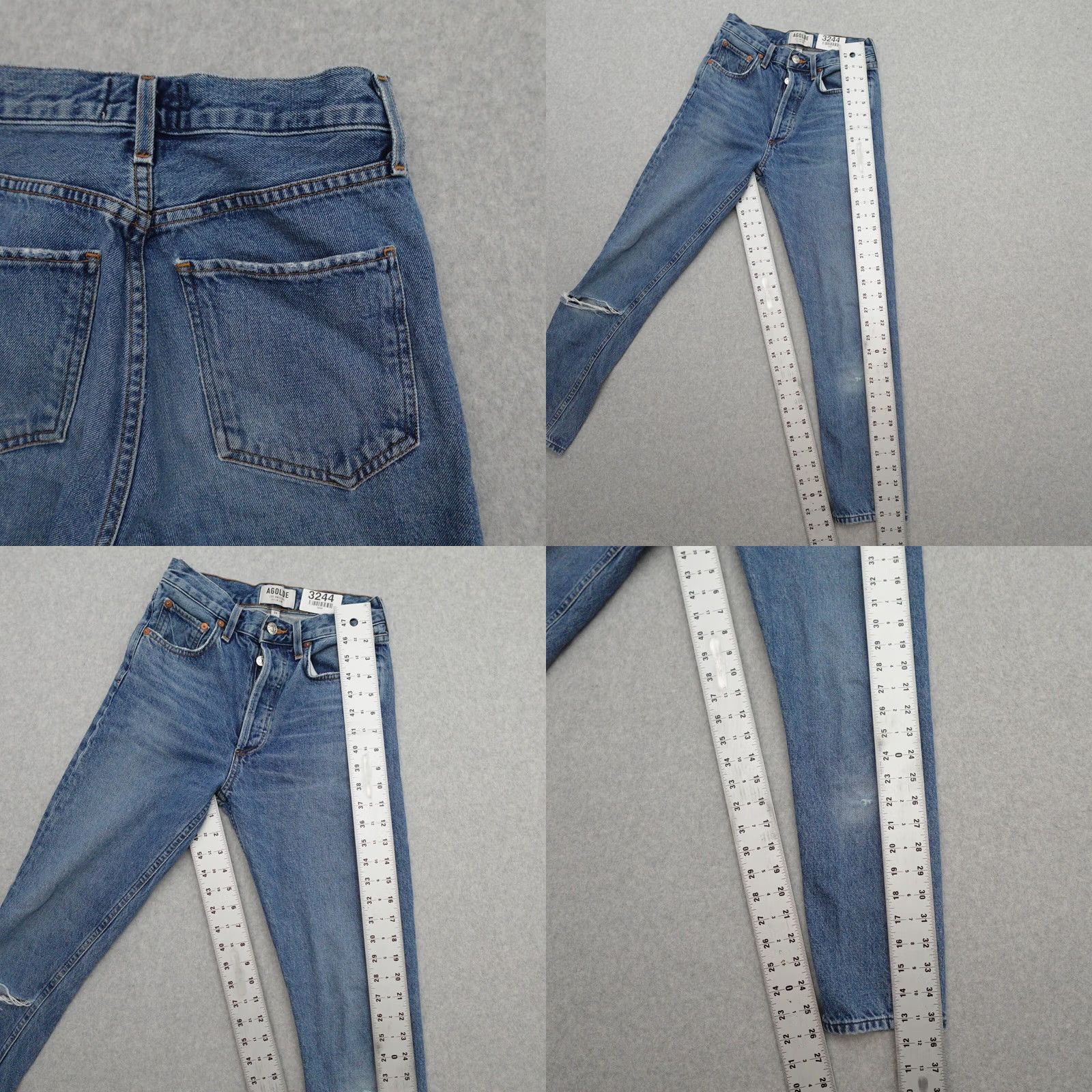 Agolde AGOLDE Jeans Shirt? Distressed Blue Straight Womens 24x26 Denim 24 Jeans Distressed Blue AGOLDE Women Sizes 24x26 Size 42" / US 20 - 9 Thumbnail