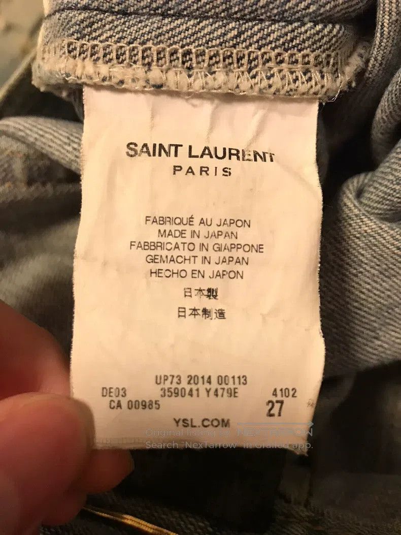 Saint Laurent Paris Saint Laurent Paris Original Blue Double Knee Big Destroye Size US 27 - 8 Thumbnail