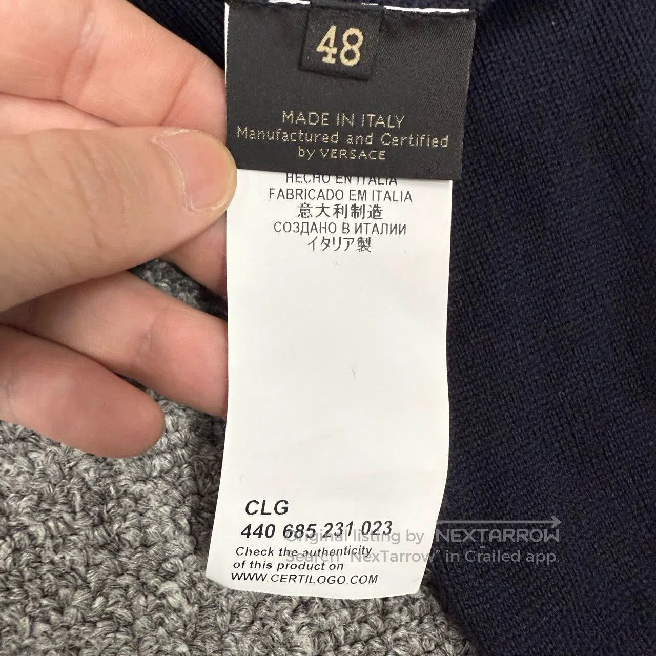 Versace versace knit zip-up jacket in navy. Size US M / EU 48-50 / 2 - 4 Thumbnail