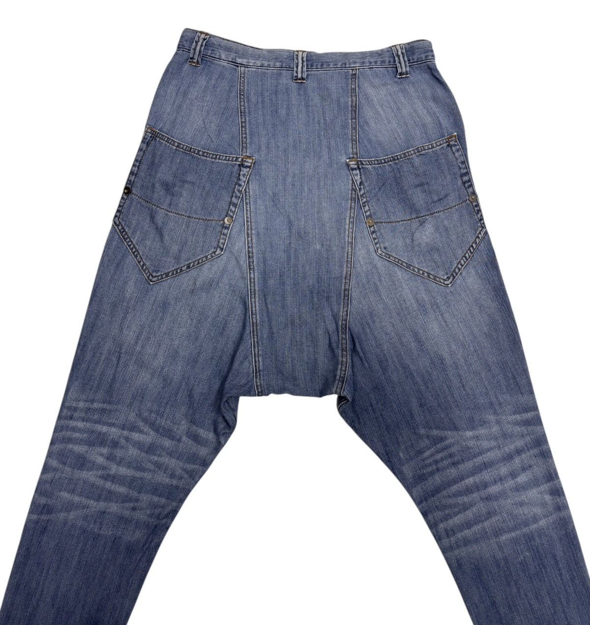 Frapbois × Issey Miyake × Vintage ISSEY MIYAKE DROP CROTCH FRAPBOIS DENIM PANTS Size US 32 / EU 48 - 9 Thumbnail