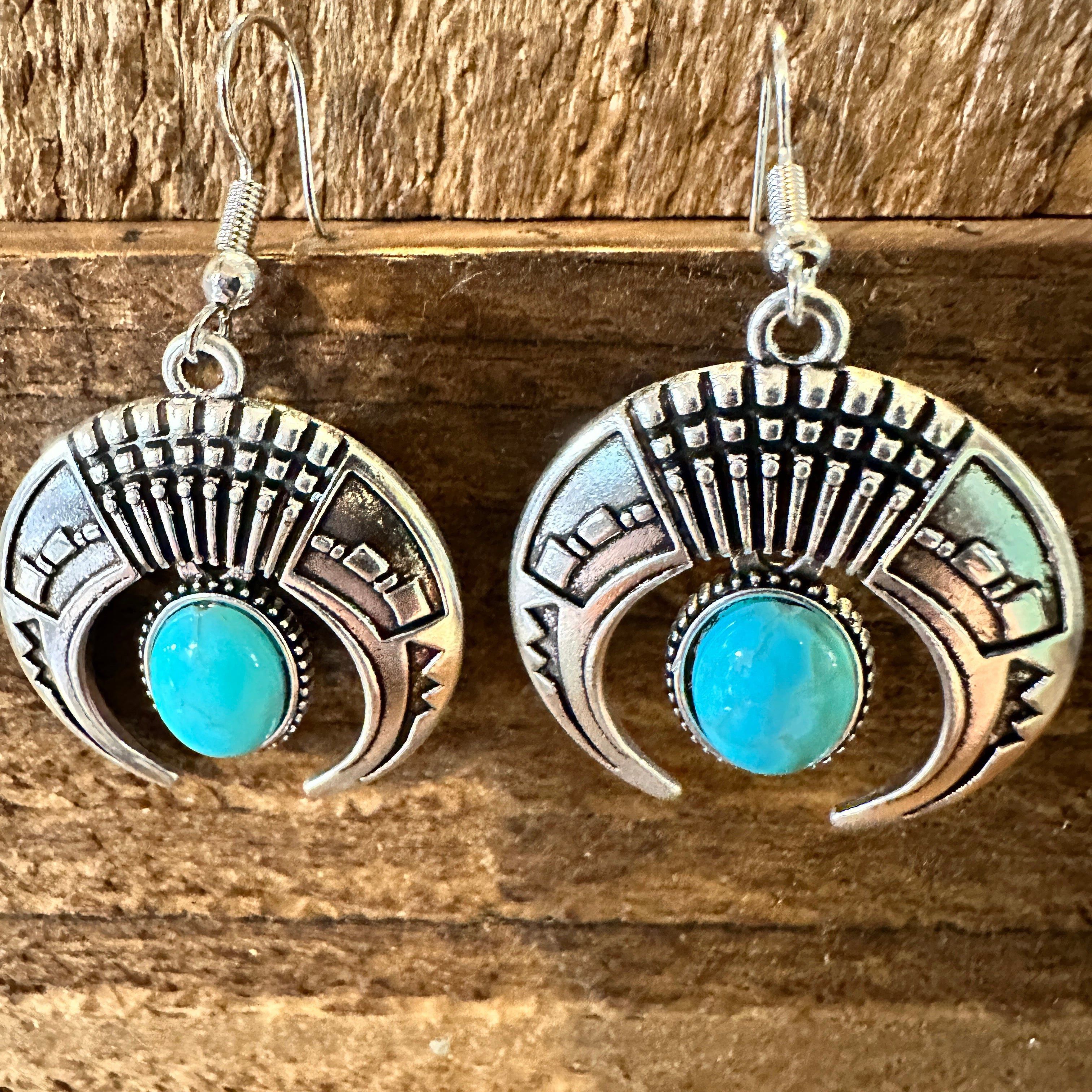 Other Turquoise Stone Bohemian Vintage Squash Droplet Dangle Earri Size ONE SIZE - 4 Thumbnail