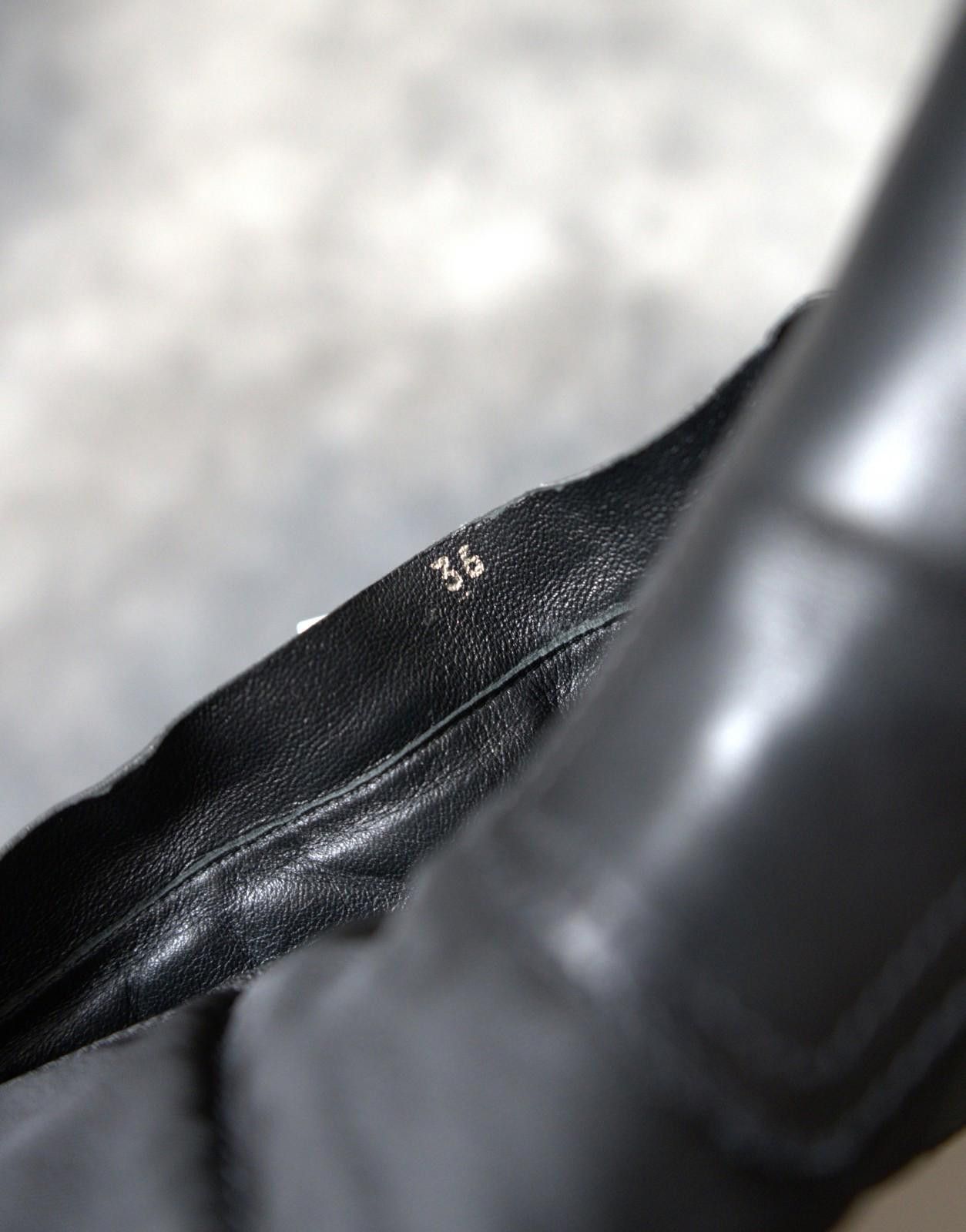 Prada 2000s Prada Biker Strap Logo Knee-High Leather Boots Size US 6 / IT 36 - 11 Thumbnail