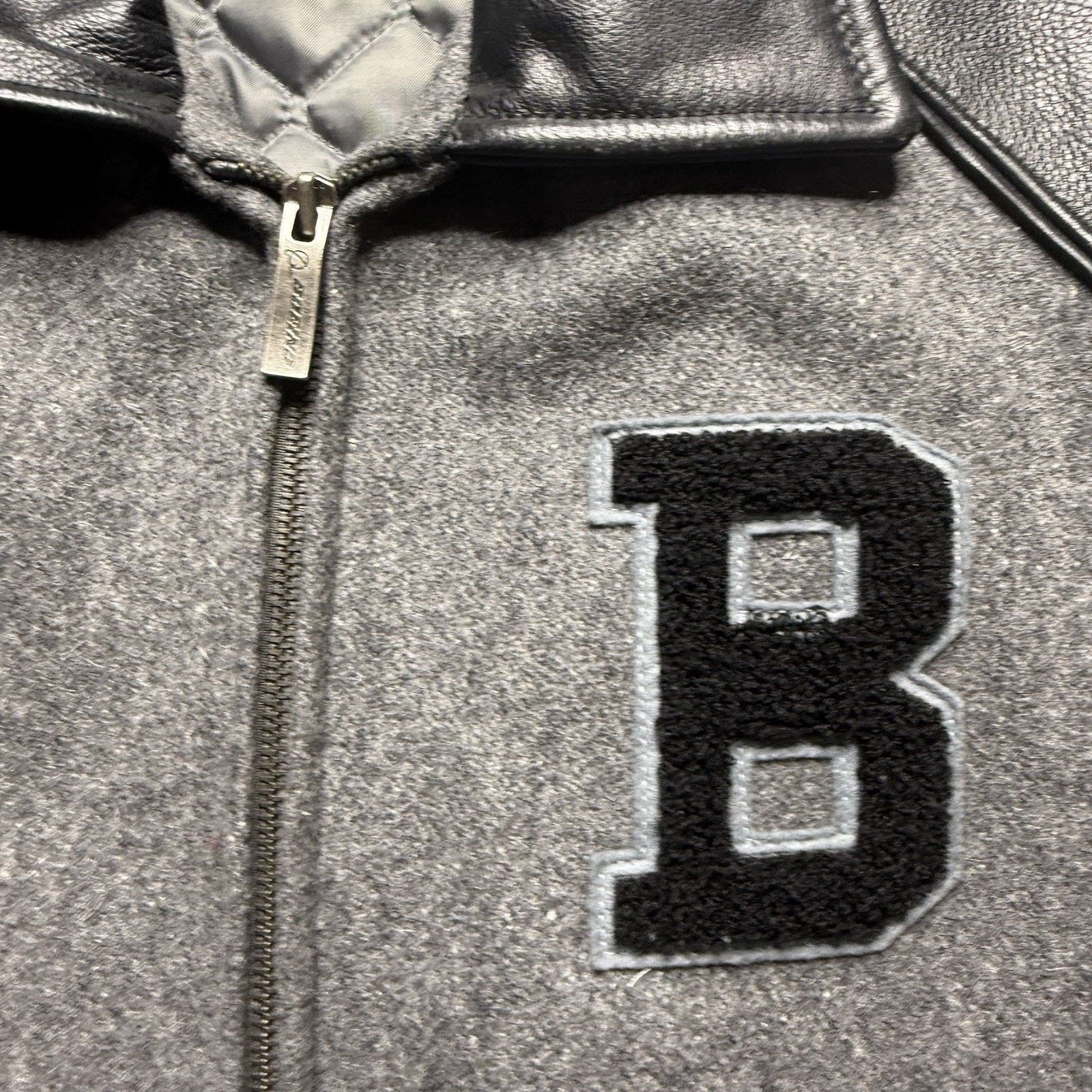Vintage Boeing Grey Black Leather Wool Varsity Letterman Jacket Size US M / EU 48-50 / 2 - 5 Thumbnail
