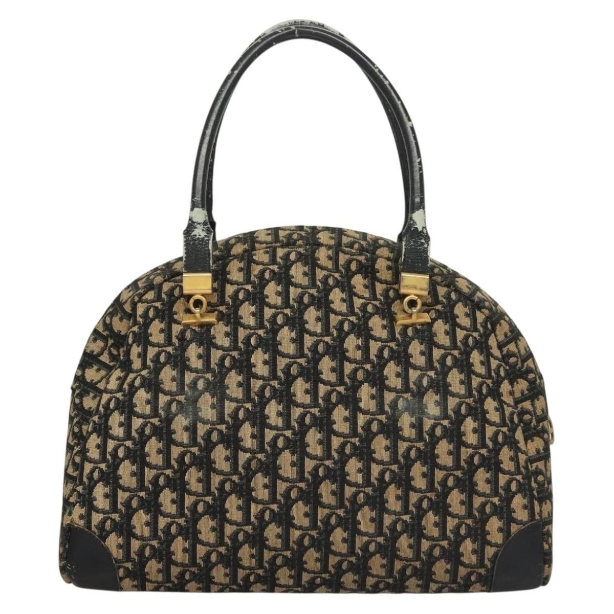 Dior DIOR Trotter Canvas Hand Bag Navy Gold Size ONE SIZE - 3 Thumbnail