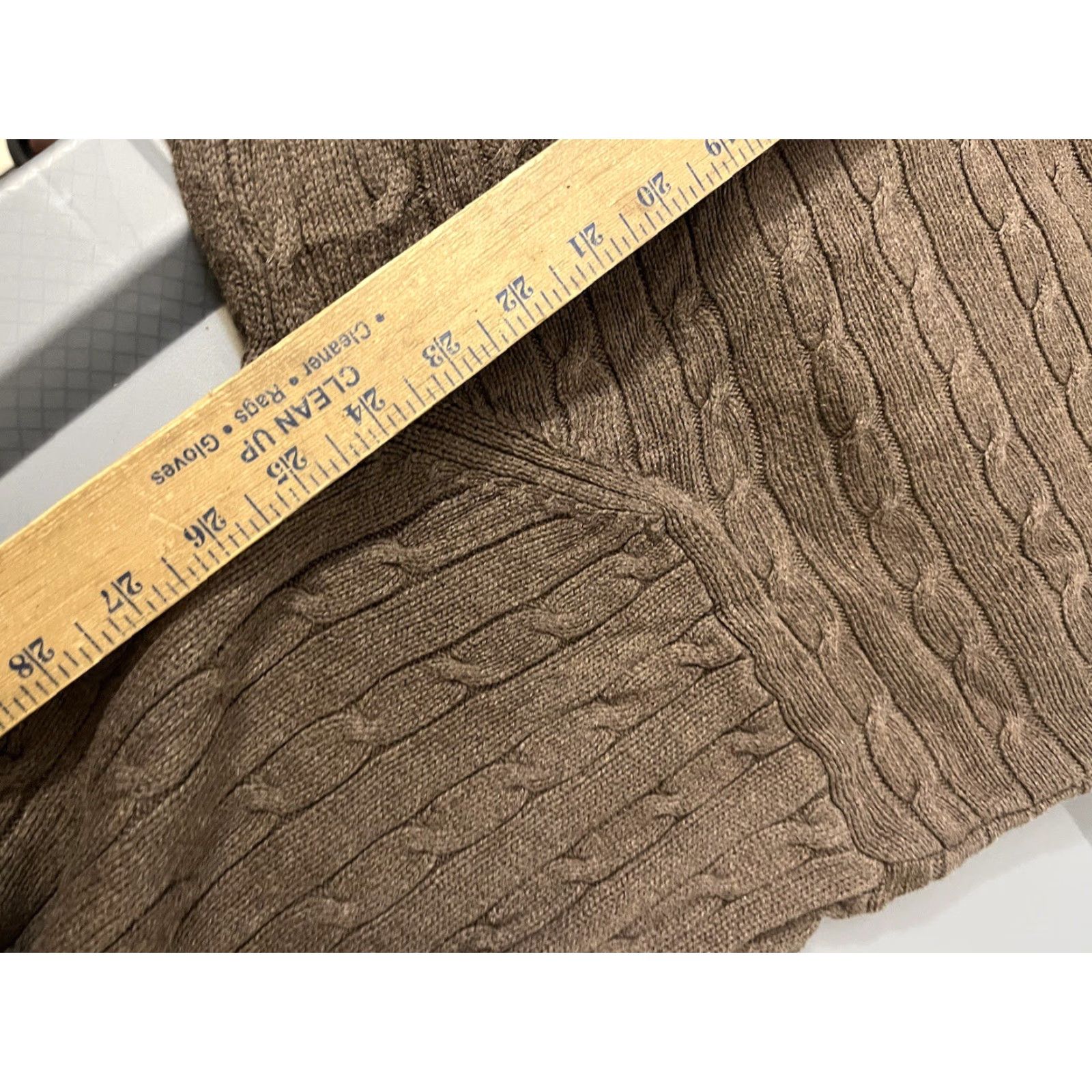 Izod IZOD Brown Sweater - Cable Knit Crew Neck 100% Cotton XL Men's Size US XL / EU 56 / 4 - 5 Thumbnail