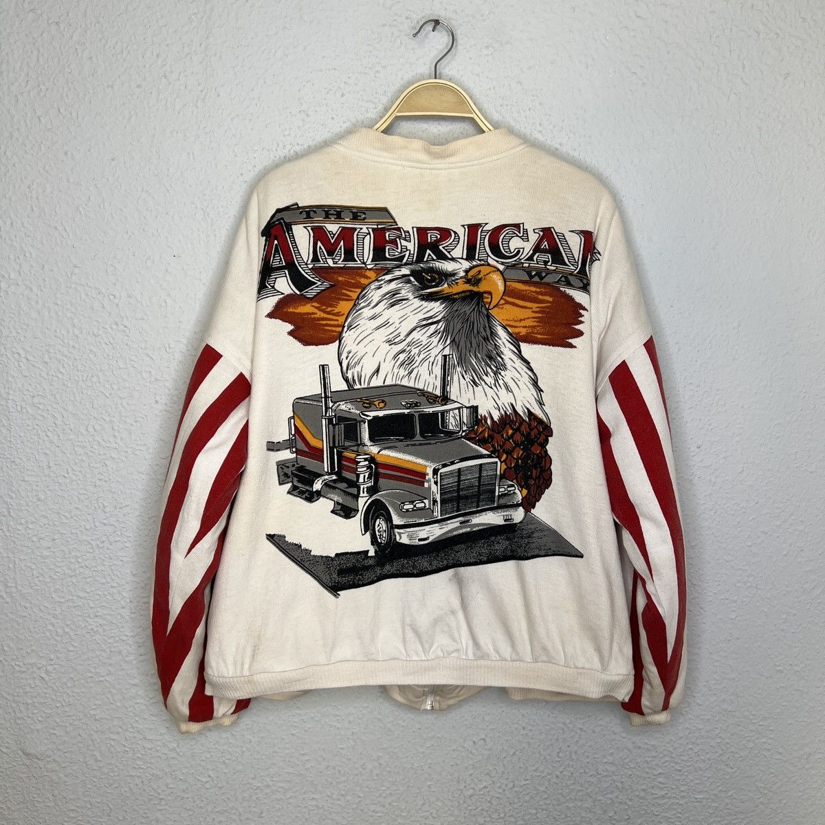 Vintage Vintage The American Way Varsity Bomber Jacket USA Flag 90s Size US L / EU 52-54 / 3 - 1 Thumbnail