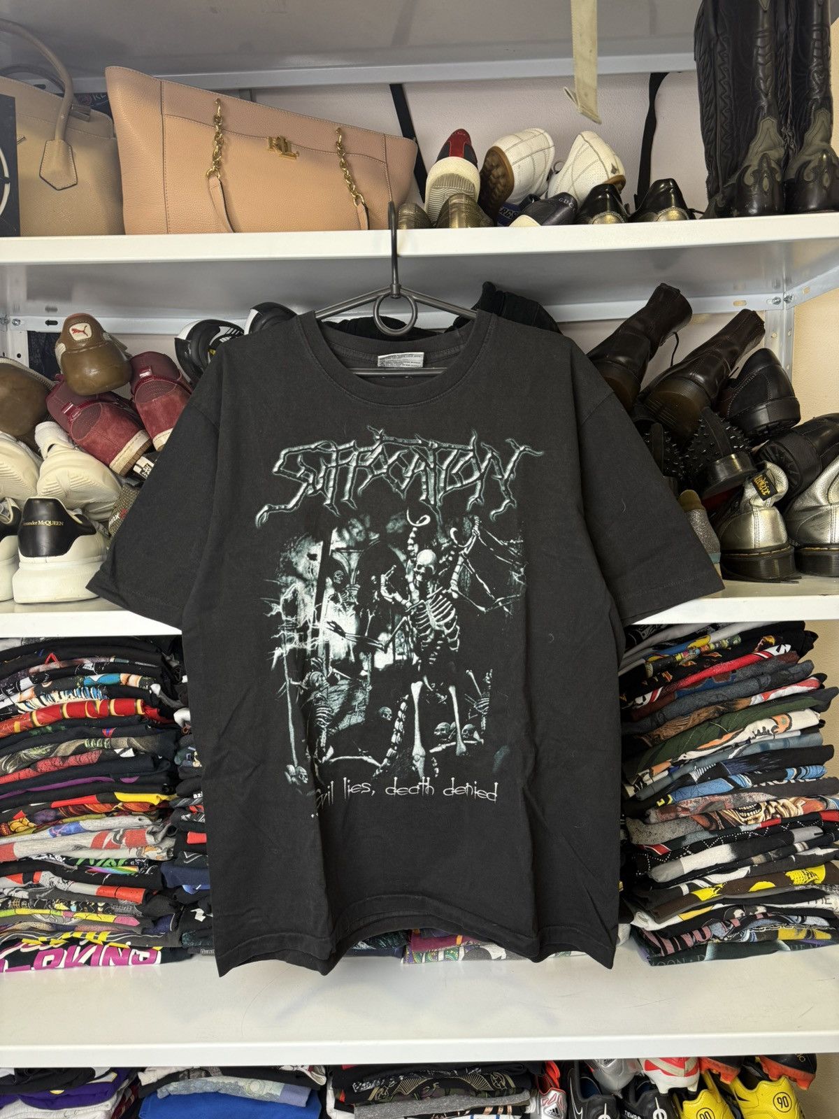 Vintage SUFFOCATION Evil Lies Death Denied Tshirt Souls To Deny 2005 Size US L / EU 52-54 / 3 - 1 Thumbnail