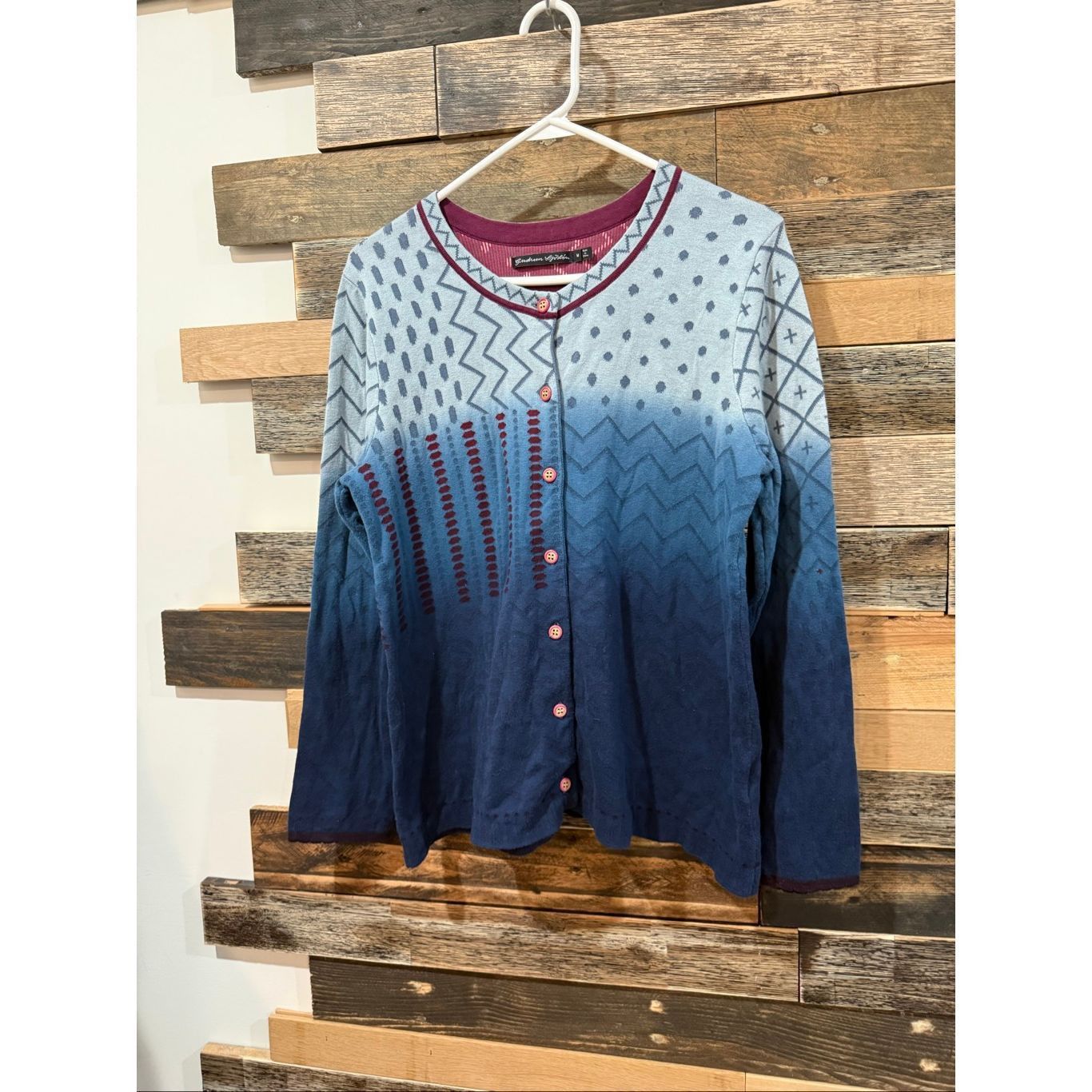 Guru Gudrun Sjoden Cotton Multicolor Gradient Sweater Cardigan Si Size M / US 6-8 / IT 42-44 - 1 Thumbnail
