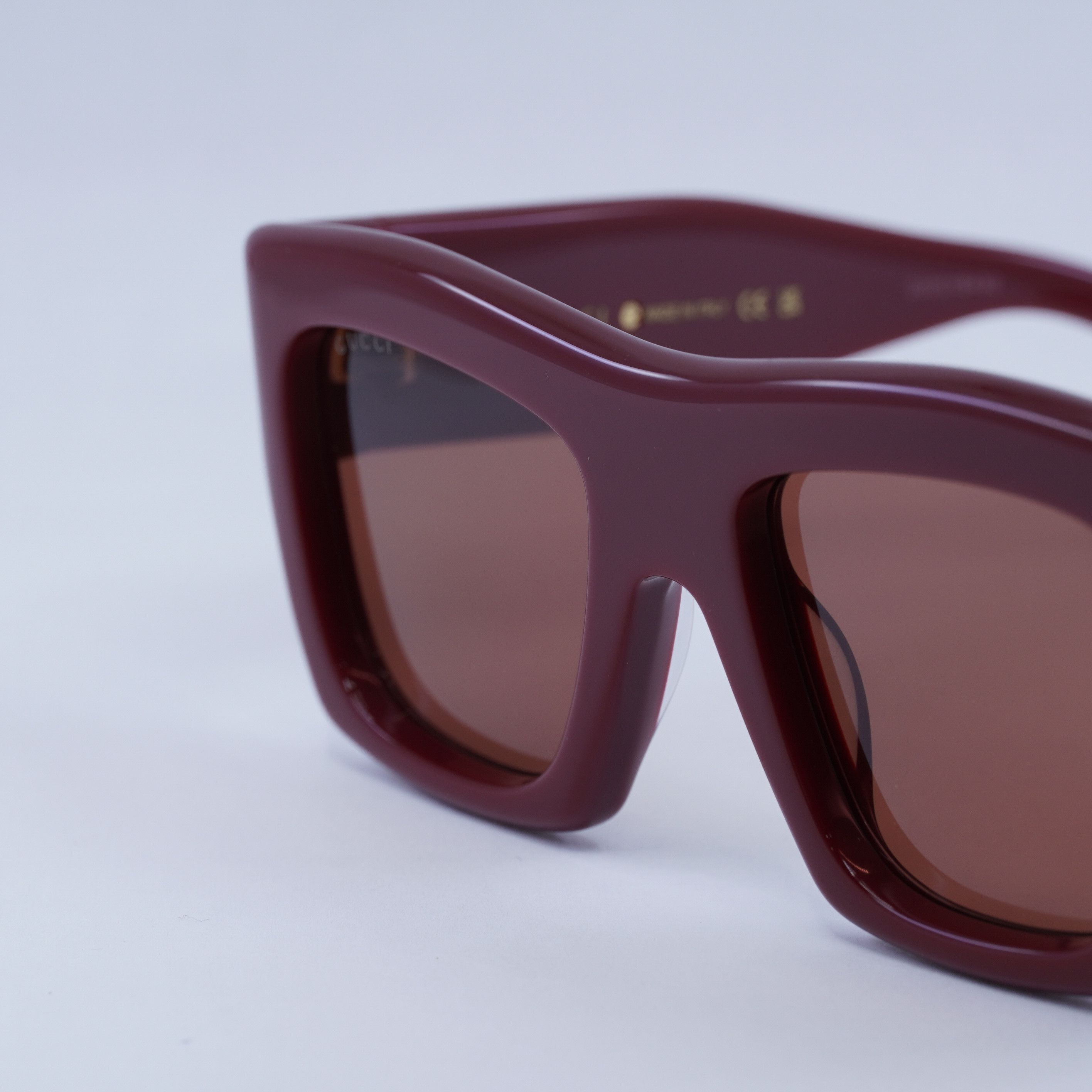 Gucci Gucci GG1772S 003 Sunglasses Burgundy Square Frame Size ONE SIZE - 2 Thumbnail