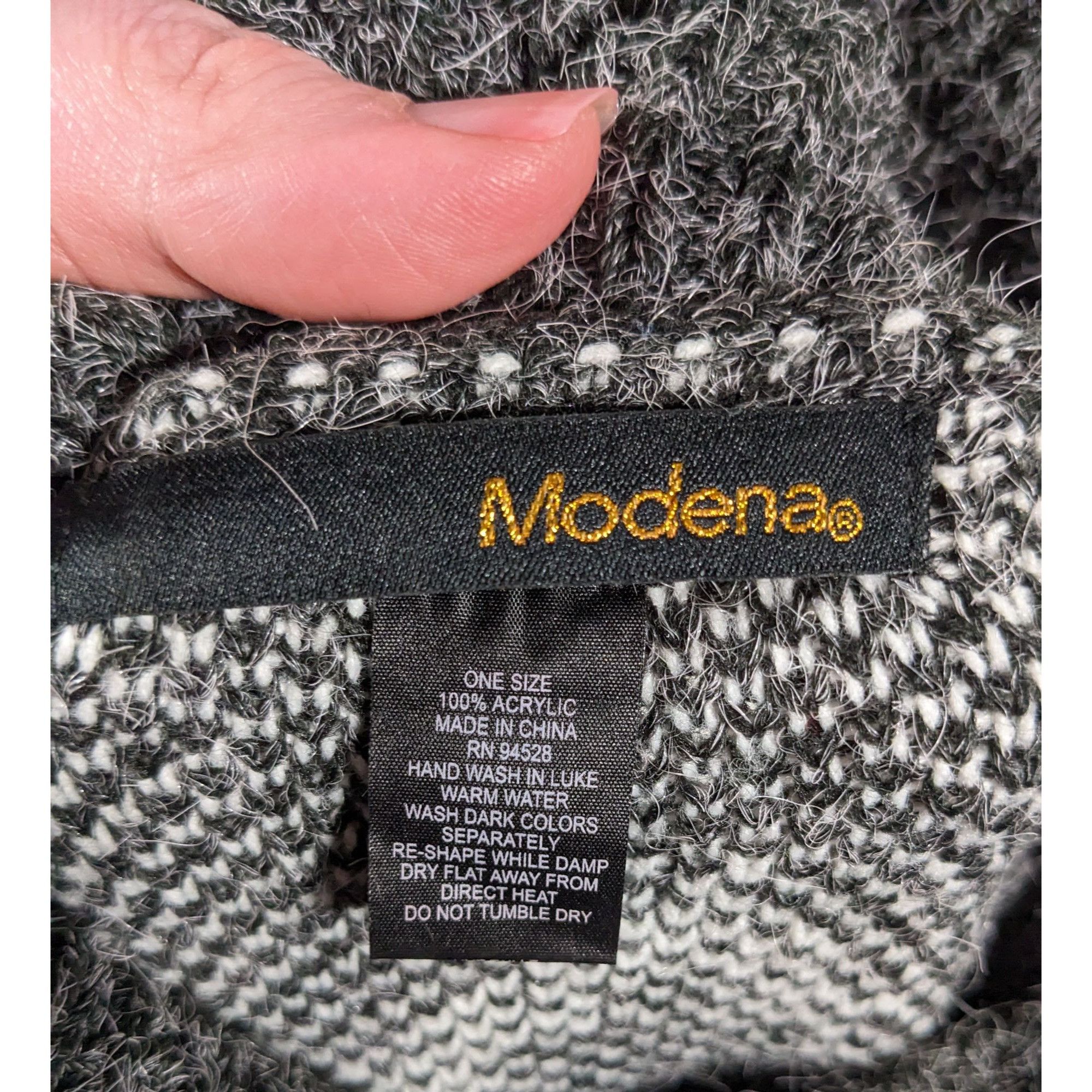 Other Modena Grey And Rainbow Geometric Cowl Neck Fringe Poncho Size ONE SIZE - 6 Thumbnail