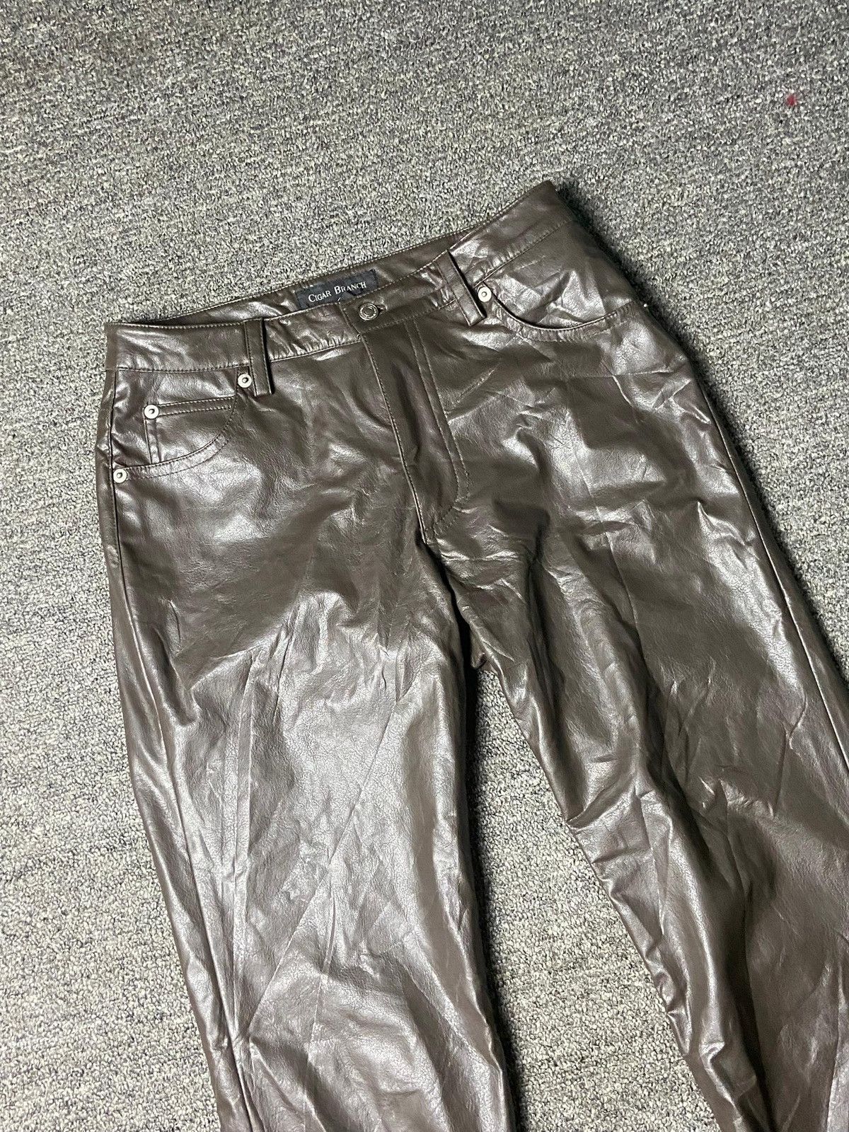 Japanese Brand Vintage Cigar Branch Flare Leather Pants (150) Size US 26 / EU 42 - 9 Thumbnail