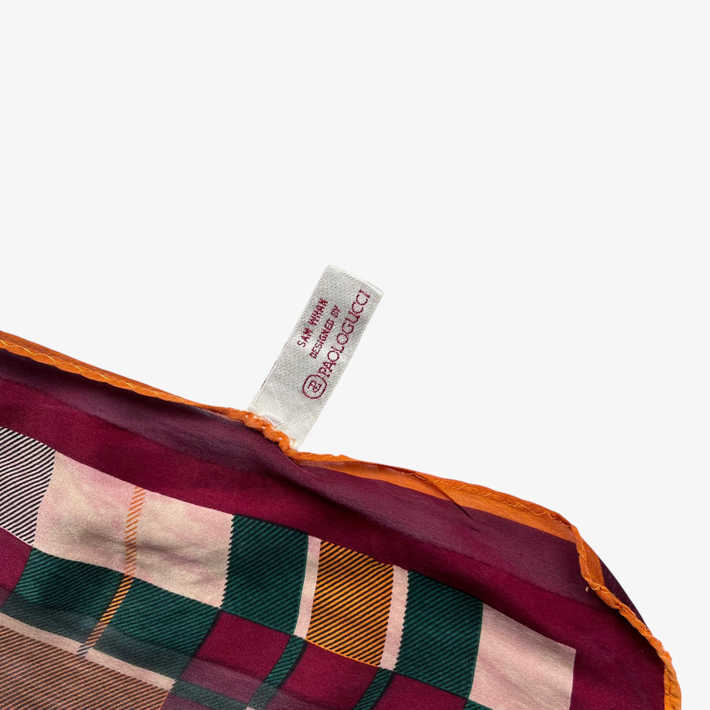 Paolo Gucci Vintage 80s Paolo Gucci Horsebit & Tartan Print Silk Scarf Size ONE SIZE - 2 Thumbnail