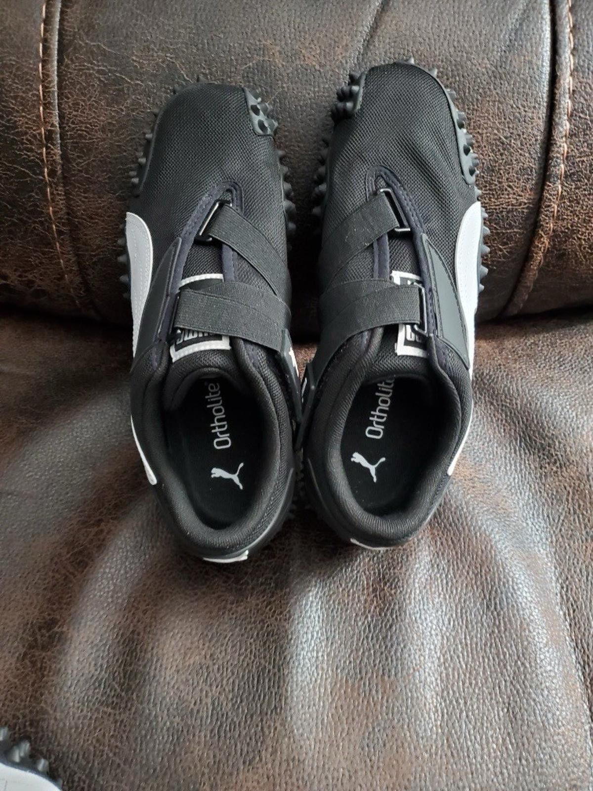 Puma PUMA Mostro Perforated Leather Pack Black White 397331-02 Size US 6.5 / EU 39-40 - 3 Thumbnail
