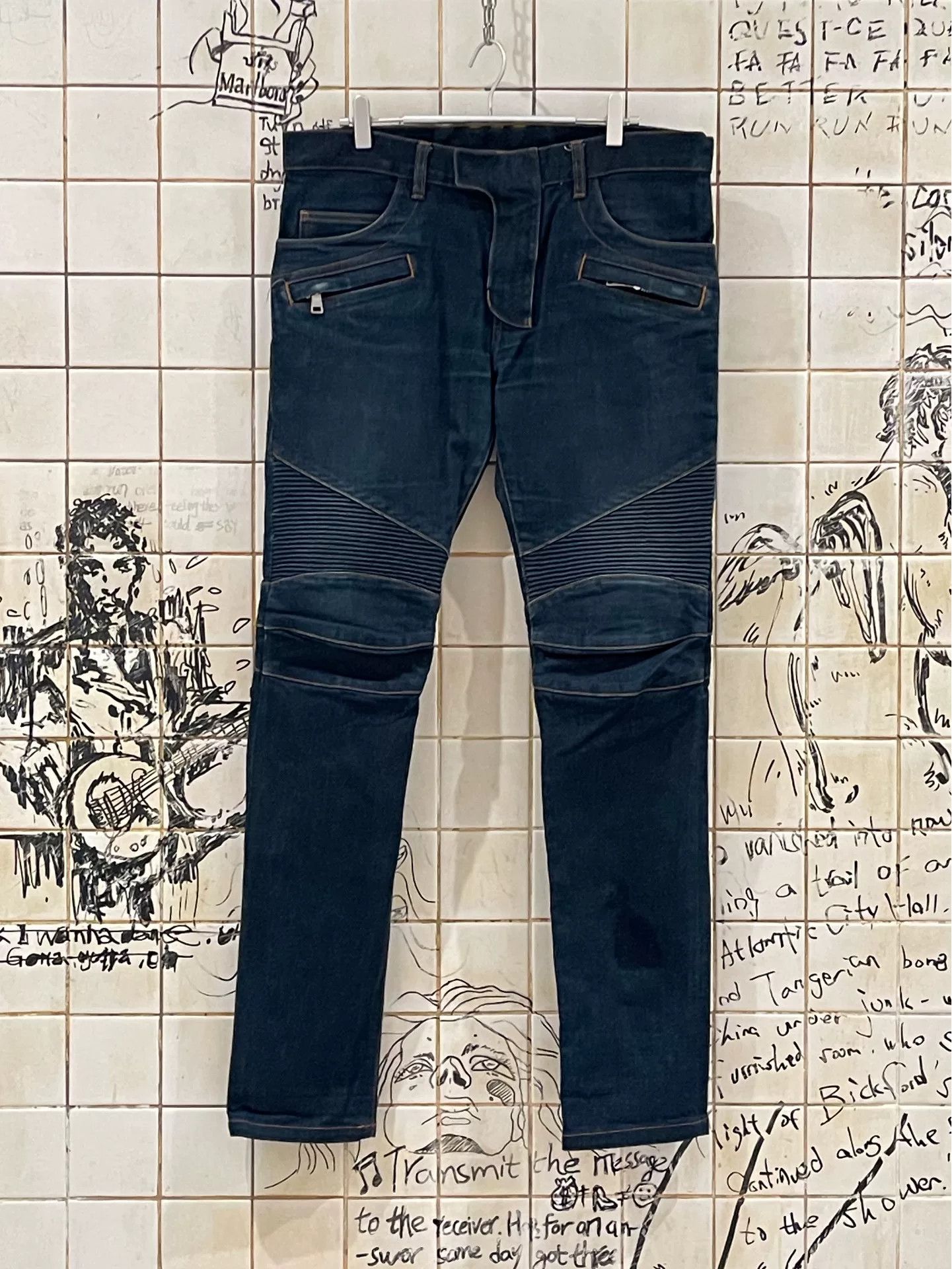Balmain Balmain Vintage Motorcycle Denim Pants Size US 30 / EU 46 - 1 Thumbnail